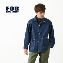 【30％OFF】FOB FACTORY（FOBファクトリー） F2417 WW2 デニム カバーオール / ユーズド加工 / メンズ / ジャケット / ヴィンテージ / セルヴィッチ / コットン / 大戦モデル / 日本製 / WW2 DENIM COVER-ALL【セール】