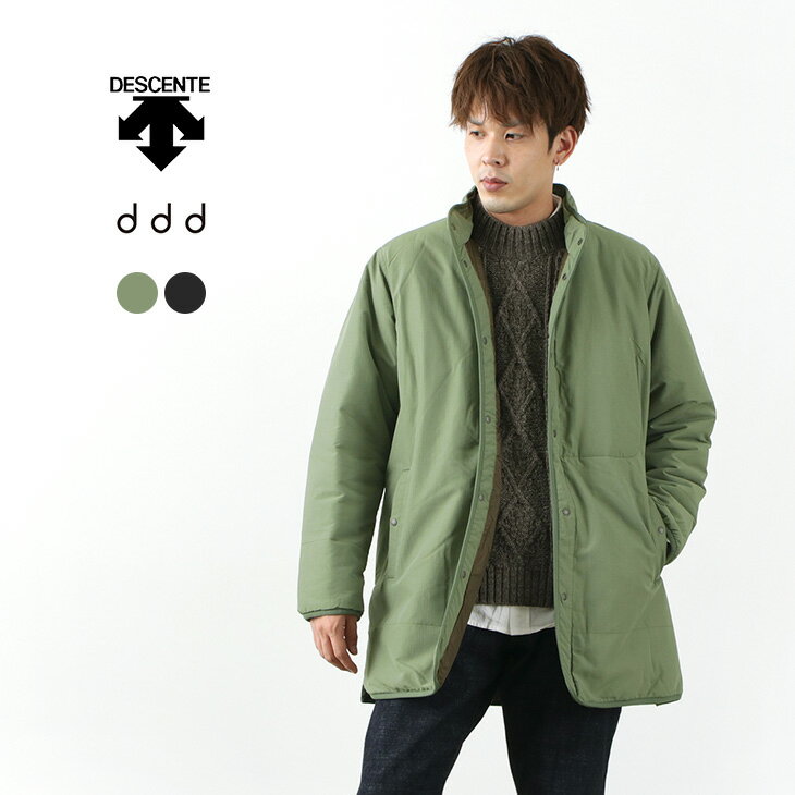 【10％OFFクーポン対象】DESCENTE ddd（デサントディーディーディー） ライトパフ カーディガン ロング ジャケット / メンズ レディース / アウター / アウトドア / 丈夫 / 高耐久 / 撥水 防風 / 軽量 / DHUSJC31 / LIGHT PUFF CARDIGAN LONG JACKET