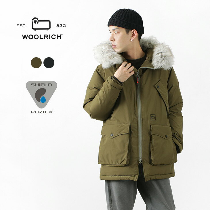 【30％OFF】WOOLRICH（ウールリッチ） ウォータープルーフ ライトダウン ミドル パーカー / アークティックパーカ / メンズ / フード / アウトドア タウンユース / パーテックス シールドプラス / 透湿 防水 撥水 / 軽量 / WJOU0069【セール】