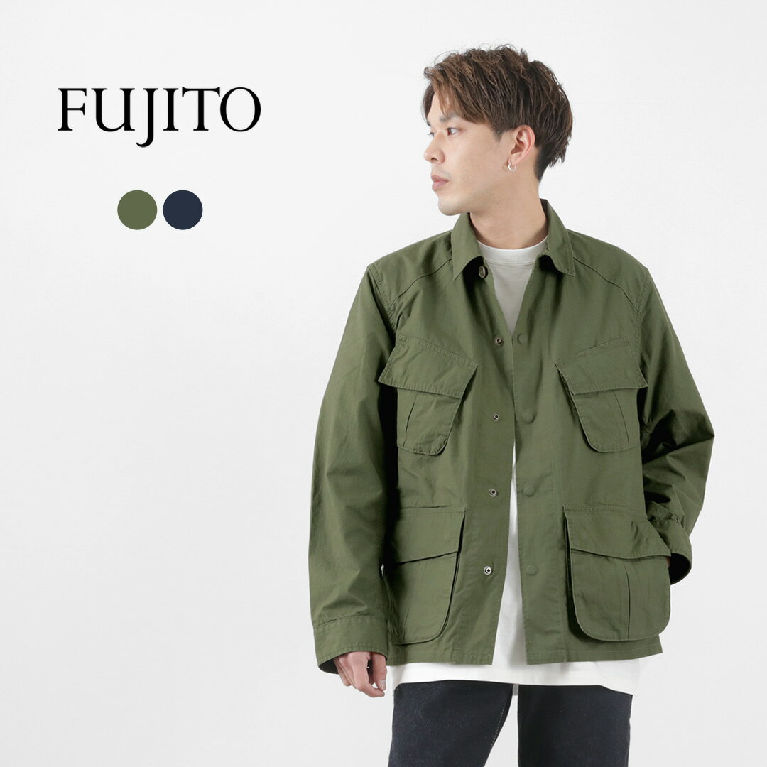 楽天ROCOCO attractive clothingFUJITO（フジト） ジャングル ファティーグ ジャケット / メンズ アウター 綿 コットン リップストップ ミリタリー シャツジャケット Jungle Fatugue Jacket