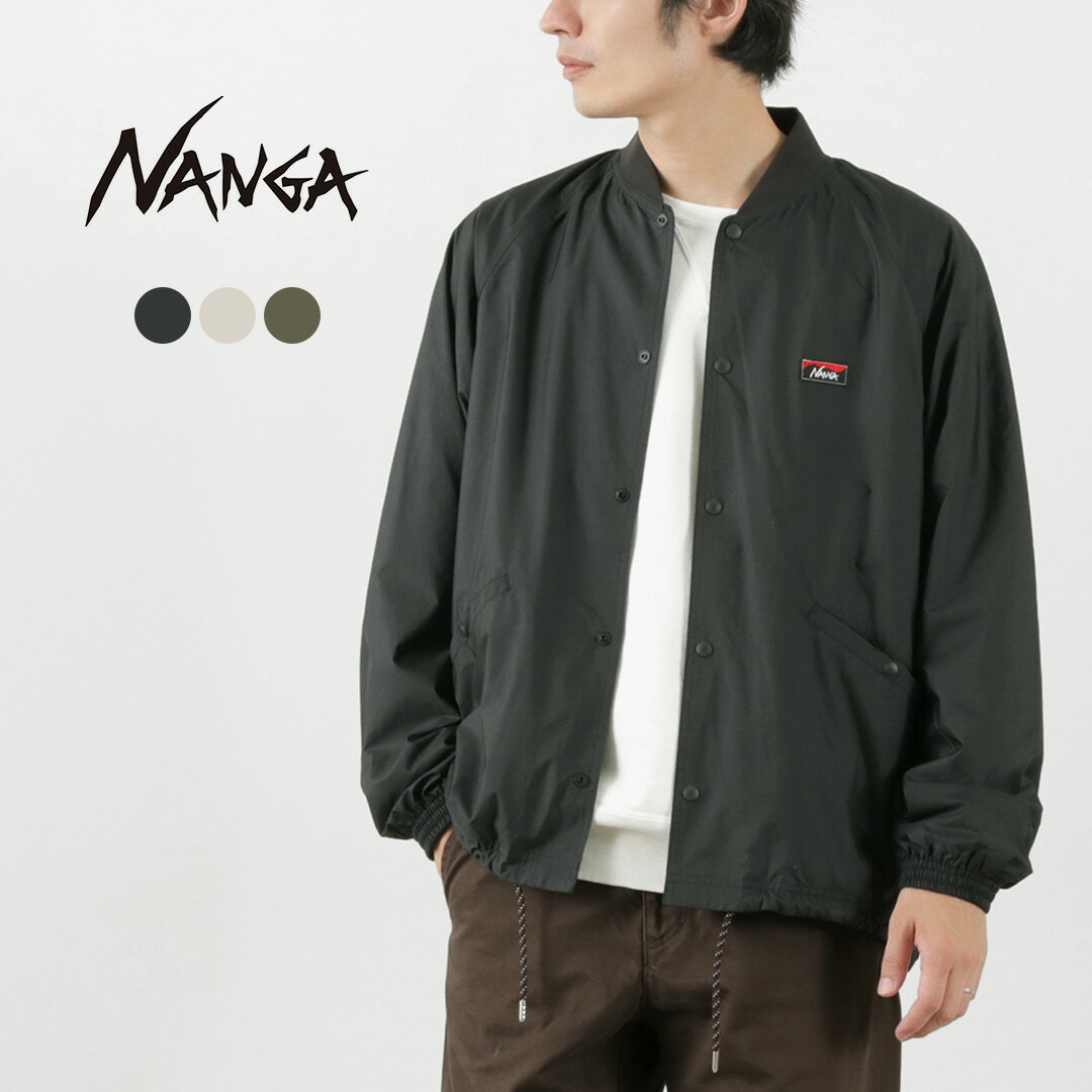 NANGA（ナンガ） リブカラー コーチジャケット / ライトアウター ブルゾン ナイロン トップス メンズ 裏起毛 RIB COLLAR COACH JACKET