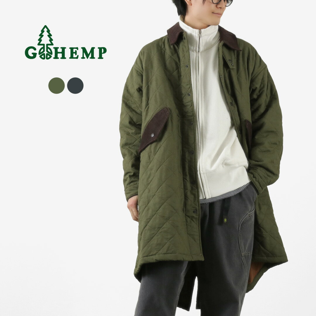 GOHEMP ゴーヘンプ サープラス ジョッキーコート / メンズ ロング ジャケット ヘンプコットン キルティング フリース コーデュロイ SURPLUS JOCKEY COAT