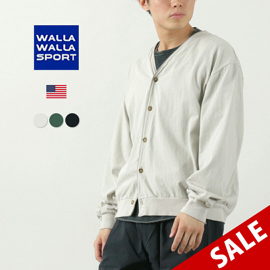 【50%OFF】WALLA WALLA SPORT(ワラワラスポーツ) ルーズ カーディガン / メンズ 綿 コットン 天竺 羽織 日本製 LOOSE CARDIGAN【セール】