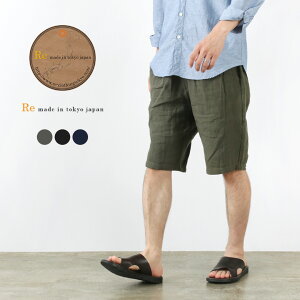 RE MADE IN TOKYO JAPANʥ륤 եͥ å ϡեѥ /  / 硼ȥѥ / ѥ /  /  / 7821S-BT / French Linen Tuck Half Pants / es3