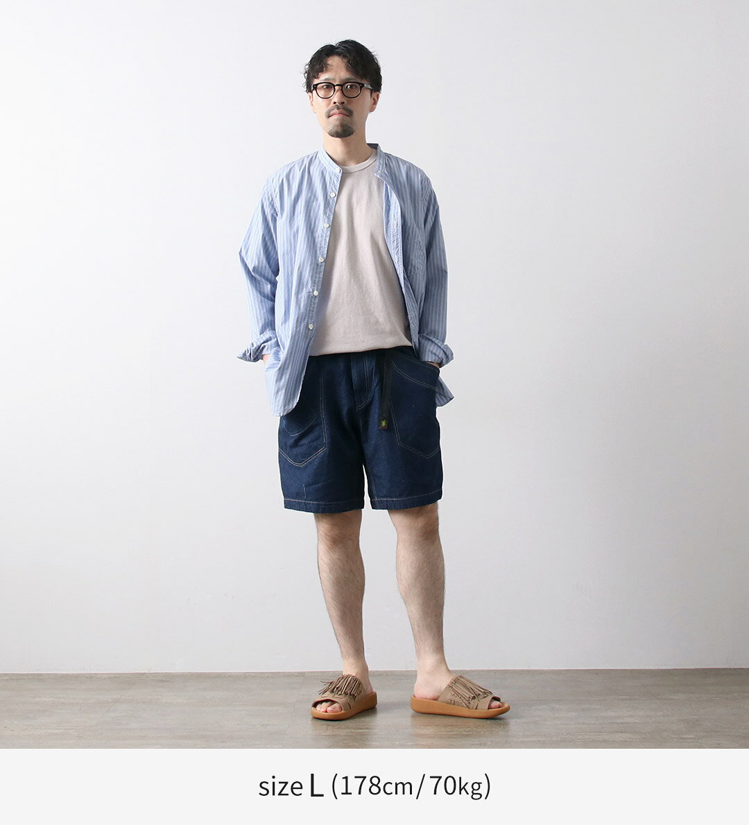 GOHEMP（ゴーヘンプ） トラベラーイージーショーツ / ショートパンツ ハーフパンツ イージーパンツ デニム 吸湿 速乾 総ゴム ウエストゴム メンズ Travelor Easy Shorts