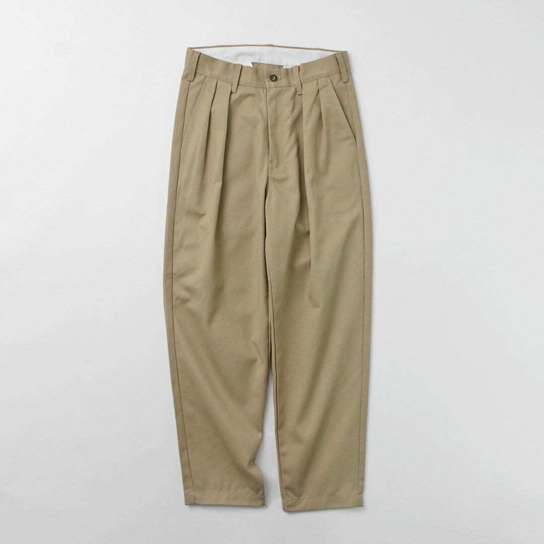 【10％OFFクーポン対象】UNIVERSAL OVERALL（ユニバーサルオーバーオール） ヘリテージ T/C リラックス 2タックトラウザー STONE CARVER / メンズ ボトムス パンツ チノパン ツイル RELAX HERITAGE T/C TWILL