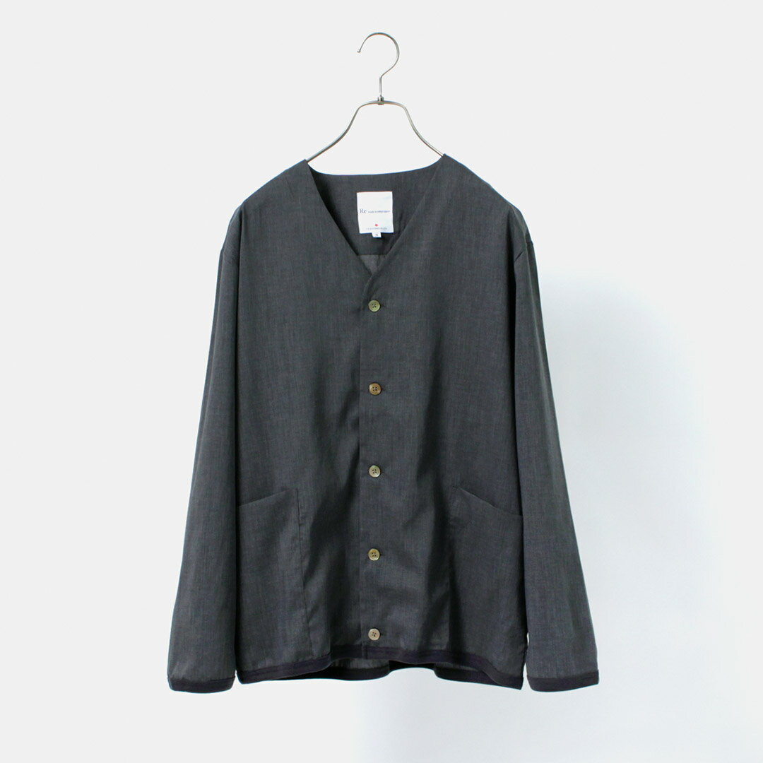 RE MADE IN TOKYO JAPAN（アールイー） リネン クールマックス シャツカーディガン / メンズ 羽織 春夏 麻 無地 日本製 シンプル Linen Cool Max Shirt Cardigan