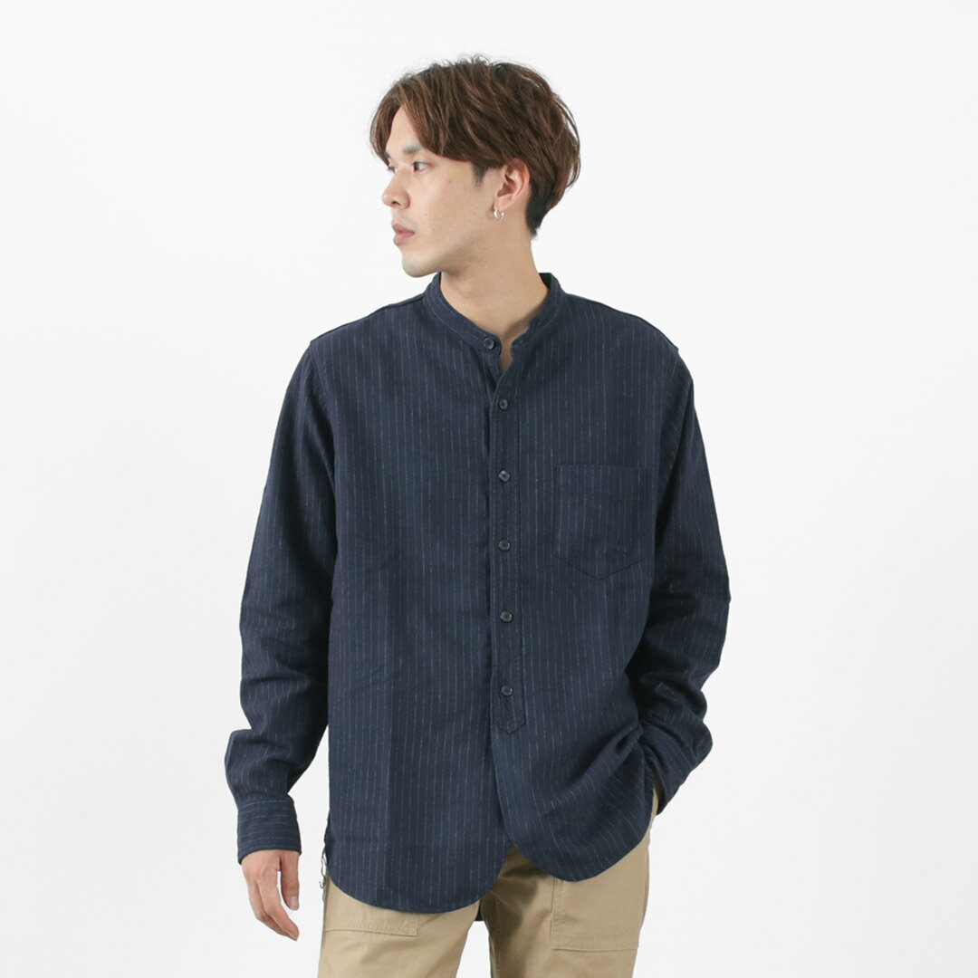 楽天市場】ノーカラーシャツ(生産国日本)(カジュアルシャツ 楽天市場】ノーカラーシャツ(生産国日本)(カジュアルシャツ