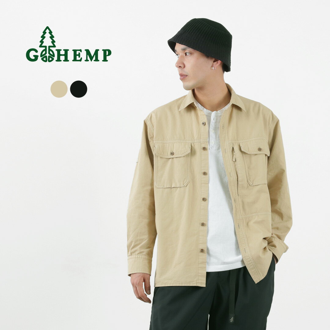 GOHEMP（ゴーヘンプ） アルティメット ワイドシャツ ヘンプコットン/リサイクルポリエステル ウェザークロス / トップス 長袖 綿 アウトドア メンズ フィッシングシャツ ULTIMATE WIDE SHIRTS H/C/RP WEATHER