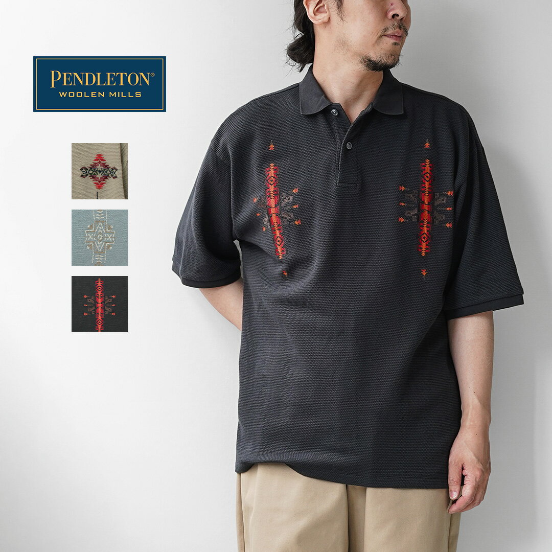 樂天商城 - PENDLETON（ペンドルトン） 鬼カノコ 刺繍ポロシャツ / メンズ 半袖