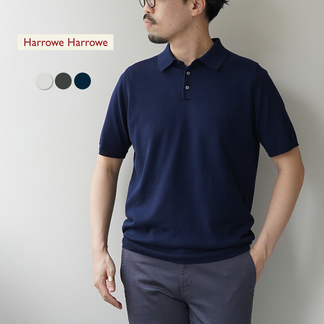 樂天商城 - HARROWE HARROWE（ハロウハロウ） 14G アイスコットン 台襟 ポロシャツ / 接触冷感 半袖 メンズ