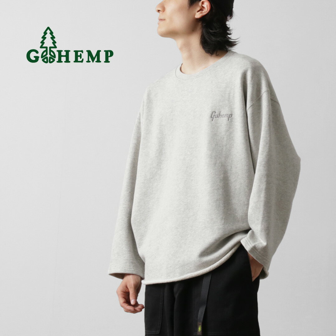 GOHEMP（ゴーヘンプ） ルーズラウンド 7分袖 ライトオンススウェットTシャツ / メンズ ヘンプコットン 吸湿 速乾 ロンT LOOSE ROUND 3/4SL TEE LT oz SWEAT