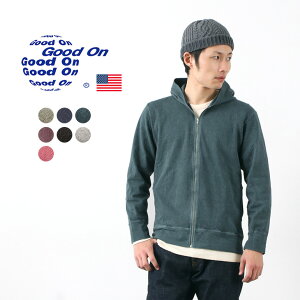 【10％OFFクーポン対象】GOOD ON（グッドオン） カラー別注 ジップ TEE パーカー / メンズ レディース / 長袖 / Tシャツ 無地 / ピグメントダイ / アメリカ製生地 USAコットン / 日本製 / GOLT1303 / ZIP TEE PARKER