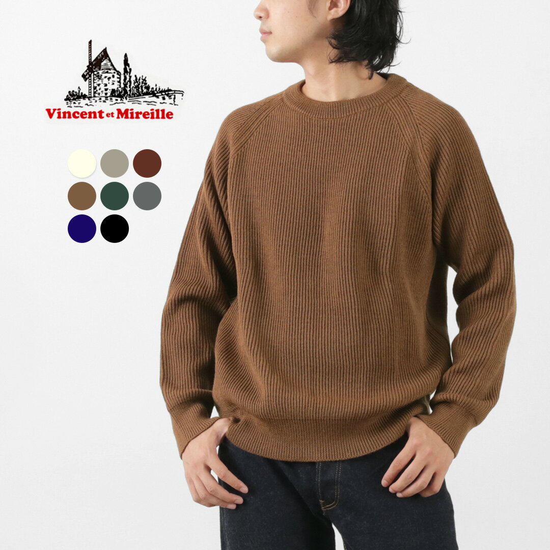 VINCENT ET MIREILLEʥ󥽥  ߥ쥤 8 Ԥ 롼ͥå /  ˥å ֥ƥå奦 Ĺµ  饰󥹥꡼   8GG AZE CREW NECK SWEATER