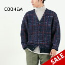 COOHEM（コーヘン） チェック ツイード カーディガン / メンズ 長袖 羽織 ニット Vネック レトロ 日本製 米冨 YONETOMI Check Tweed CD