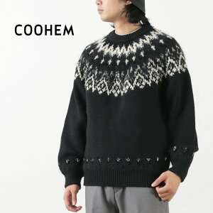 COOHEM（コーヘン） ノルディックニット プルオーバー / メンズ 刺繍 柄 日本製 ゆったり 暖かい 米冨 Nordic Knit PO