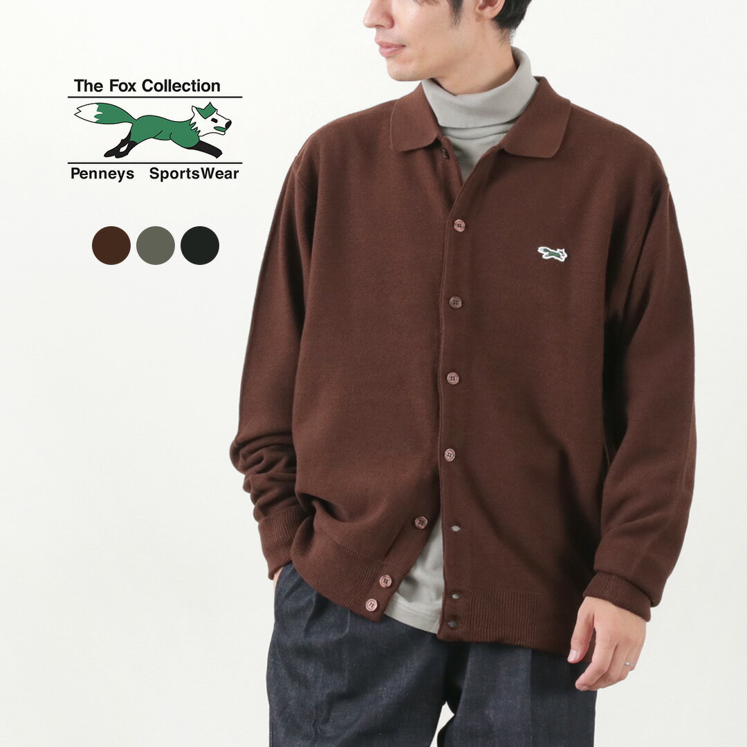 【30％OFF】THE FOX（ザ フォックス） ポロカーディガン / メンズ レディース 長袖 羽織 襟付き 無地 The Fox poro cardigan【セール】