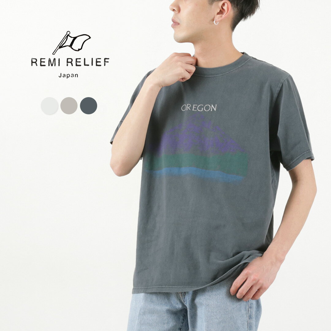 REMI RELIEF（レミレリーフ） HARD SP加工 20/-天竺レギュラーT（OREGON） / カットソー Tシャツ メンズ レディース 半袖 プリント グラフィック 日本製