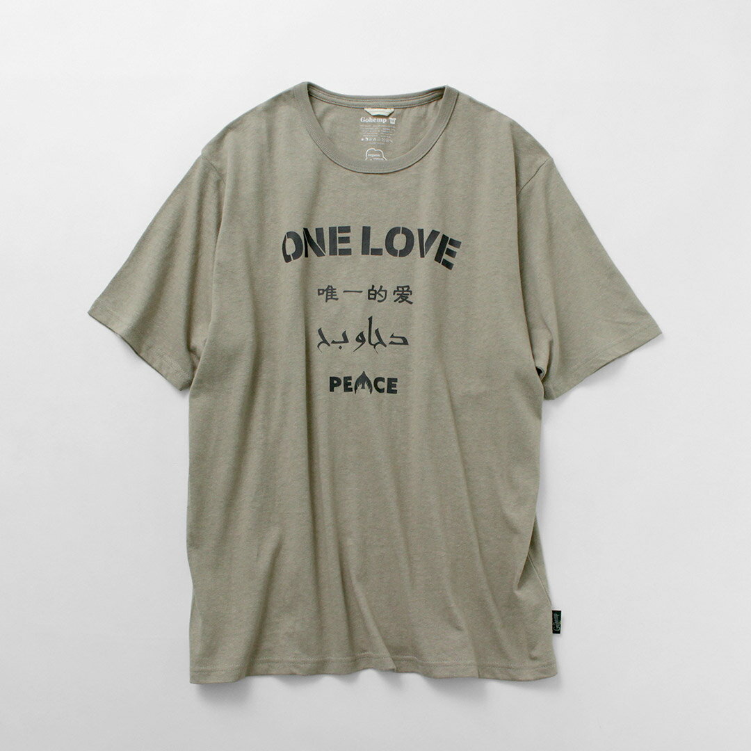 【10％OFFクーポン対象】GOHEMP（ゴーヘンプ） ワンラブ ワイドフィットTシャツ / ヘンプ オーガニックコットン トップス 半袖 メンズ タコバインダー ONE LOVE WIDE FITS TEE 3