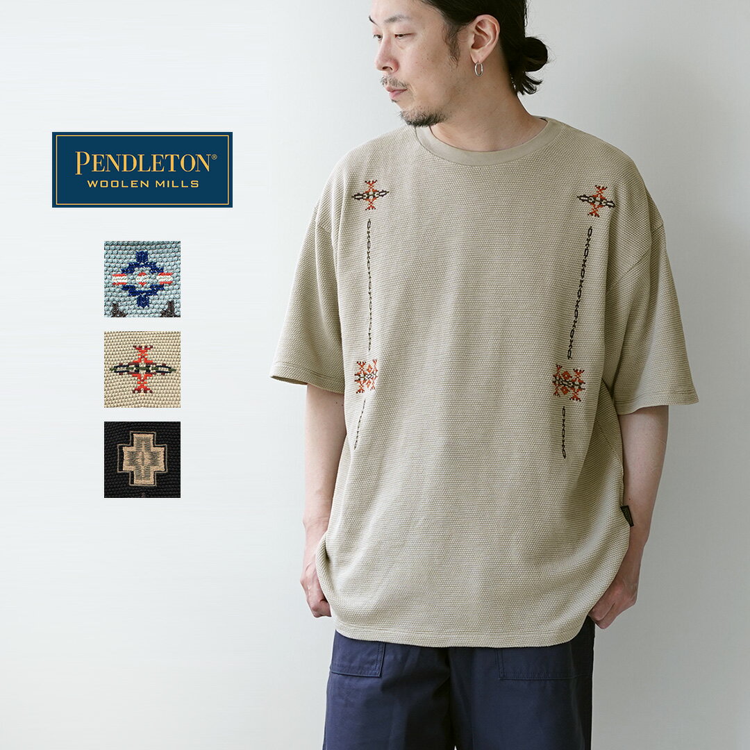樂天商城 - 【10％OFFクーポン対象】PENDLETON（ペンドルトン） 鬼カノコ 刺繍Tシャツ / メンズ 半袖 鹿の子