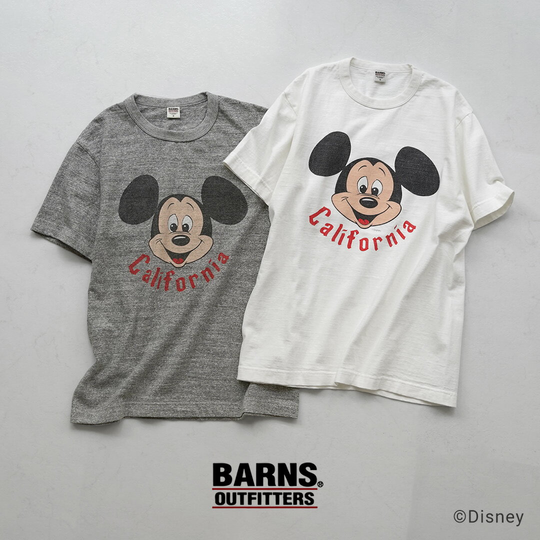樂天商城 - 【10％OFFクーポン対象】BARNS OUTFITTERS（バーンズ アウトフィッターズ） 吊編み ミッキー Tシャツ 日本製 / メンズ 半袖