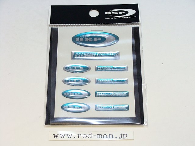 リールのドレスアップや小物ケース・携帯などのドレスアップに最適なポッティングステッカー。サイズ・デザインが異なる数種類が一緒になっておりさまざまなデザインの小物に好きなステッカーを選ぶことが出来ます。 ・O.S.Pロゴ・・・大1つ:35×14mm、小4つ:20×8mm ・O.S.Pワークスセカンダリーロゴ・・・大1つ:35×7.5mm、小4つ23×5mm ※小サイズは配色が反転している2タイプの色となっております。