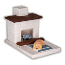 Incienso de Santa Fe ホワイトカントリー ハースパピー イエローラボ White Country Hearth Puppy with Yellow Lab インセンスバーナー 松の天然木製お香付き