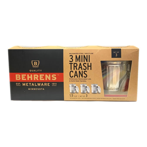 BEHRENS ミニトラッシュ缶 3個セット MINI TRASH CANS