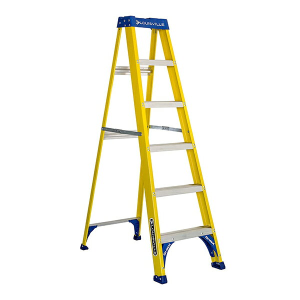 Louisville Ladder ファイバー脚立シングルステップ6ft［イエロー］耐荷重110kg(FS2006) [大型品：配送条件あり]