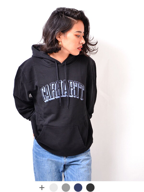 Carhartt WIP カーハート パーカー レディース メンズ おしゃれ かわいい シンプル 大きいサイズ HOODED SCRAWL SWEATSHIRT プルパーカー スウェット ロゴ カレッジロゴ ワークインプログレス ワンポイント ロゴ ペア リンクコーデ I030942