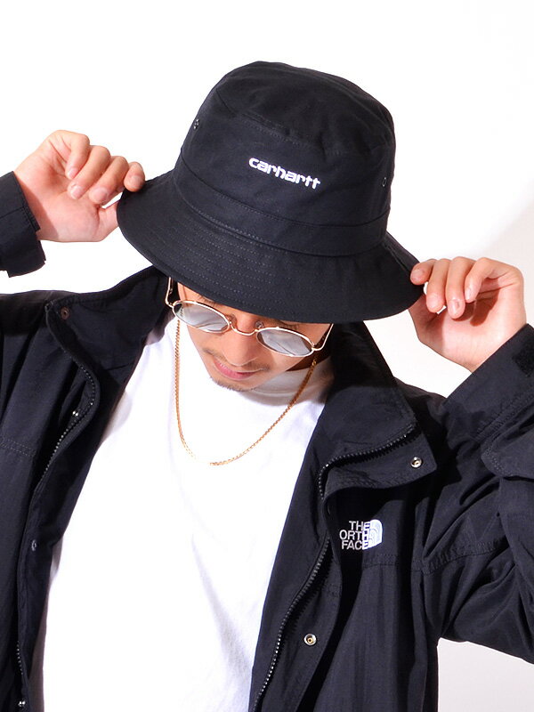 楽天RODEO BROS 2nd（ロデオブロス）Carhartt WIP カーハート 帽子 ハット メンズ レディース 大きいサイズ ブランド ワーク アウトドア ダンス ストリート バケットハット バケハ おしゃれ かわいい シンプル ユニセックス SCRIPT BUCKET HAT スクリプト ロゴ ロゴ刺繍 キャンプ 黒 I029937