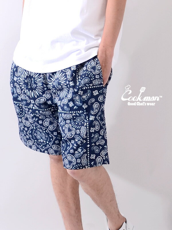 ڥͥݥ̵COOKMAN åޥ եѥ 硼ȥѥ chef pants ڥ꡼  ǥ ˽ ɨ  襤 Chef Short Pants Paisley 硼ѥ ϡեѥ  åޥ 231-01832