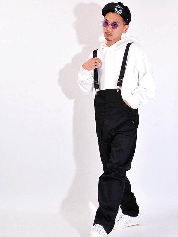 COOKMAN クックマン オーバーオール メンズ レディース ユニセックス 男女兼用 大きいサイズ おしゃれ かわいい ゆったり Fisherman's Bib Overall フィッシャーマンズ ビブ オーバーオール ブラック コックマン 231-01867