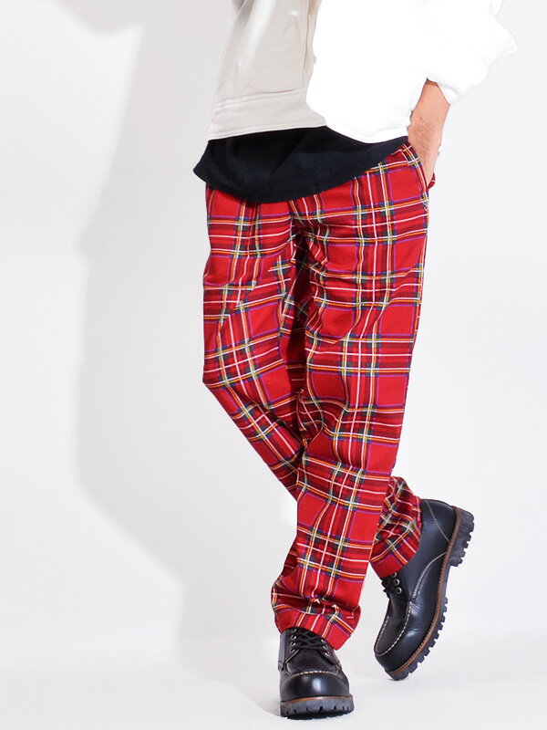 COOKMAN クックマン シェフパンツ chef pants メンズ レディース ユニセックス 男女兼用 おしゃれ かわいい 大きいサイズ Chef Pants Tartan Red Check タータン チェック イージーパンツ ワークパンツ コックマン 231-03823