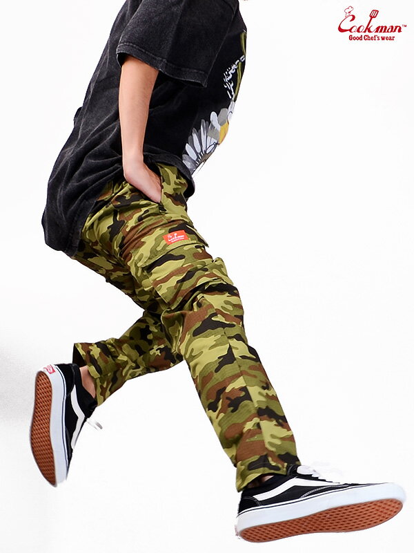 COOKMAN クックマン シェフパンツ chef pants メンズ レディース ユニセックス 男女兼用 おしゃれ かわいい 大きいサイズ Chef Cargo Pants Woodland Camo カーゴパンツ コックマン ウッドランドカモ 迷彩 カモフラ 231-03826