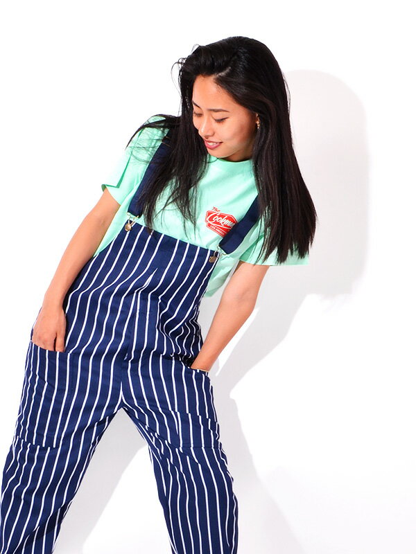 COOKMAN åޥ С  ǥ 礭  襤 ä ˥å ˽ Fisherman's Bib Overall STRIPE Navy ȥ饤 ͥӡ եå㡼ޥ ӥ С åޥ 륢å 231...