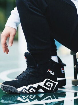 FILA フィラ スニーカー レディース メンズ ユニセックス 黒 ブラック おしゃれ ハイカット MB 復刻 Jamal Mashburn ジャマール マッシュバーン バスケット シューズ バッシュ 靴 トライバル ダンス ストリート スポーツ FHE102-001