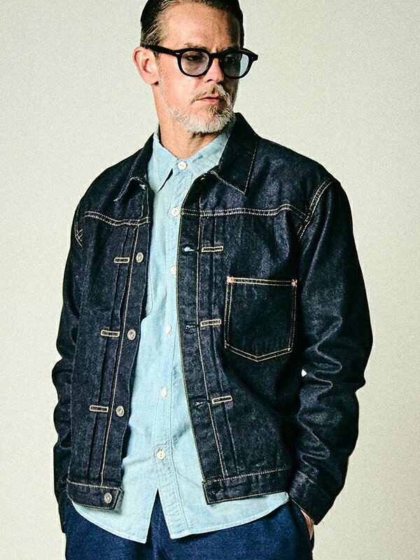 THE FLAT HEAD フラットヘッド デニム ジャケット 12oz 40s モデル 大戦 モデル ライトオンス デニム 鉄製ボタン 旧式シャトル織機 ワンウォッシュ FN-OJ-SD001