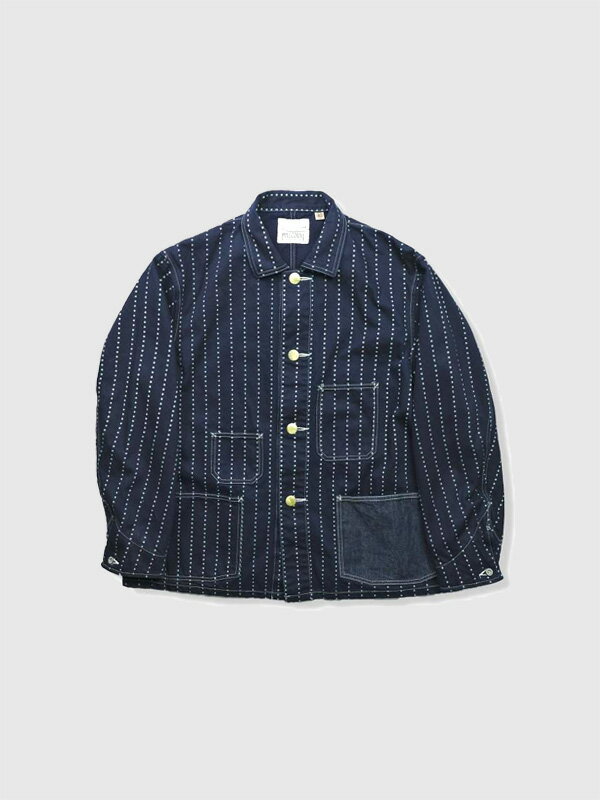 樂天商城 - FULLCOUNT フルカウント カバーオール ウォバッシュ スター F チョアジャケット インディゴ染め 綿 100％ 2051 Star Wabash Chore Jacket