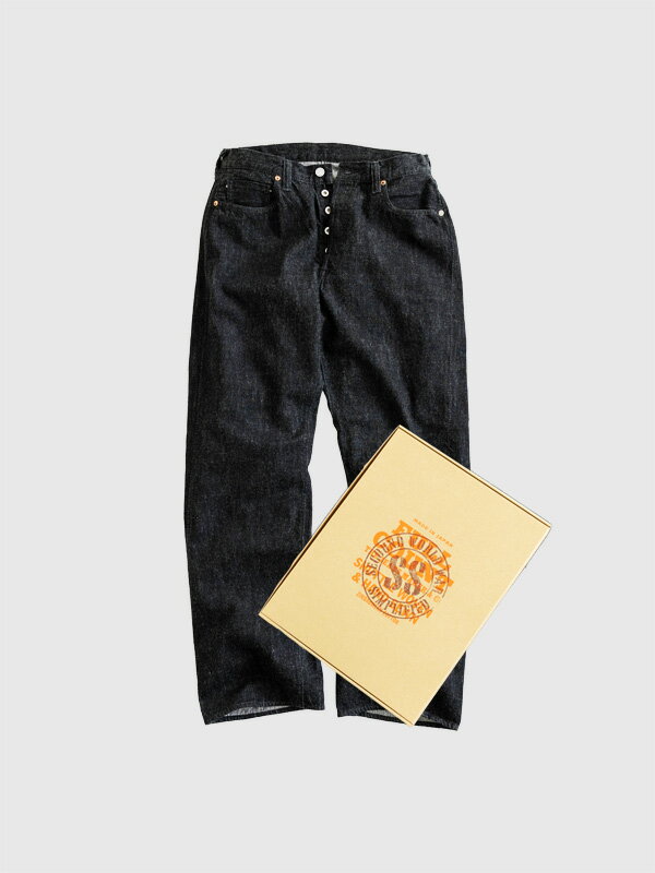 FULLCOUNT フルカウント デニム パンツ ジーンズ 大戦モデル ドーナツボタン 11.5オンス スーパースムース ワイド S0105BKSSW WWII Model 11.5oz BLACK Denim Pants