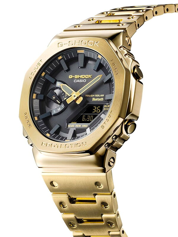 RODEO BROS 2nd(ロデオブロス)のG-SHOCK Gショック 時計 腕時計 メンズ レディース おしゃれ シンプル カシオ 防水 FULL METAL 2100 SERIES デジタル タフソーラー ソーラー充電システム CASIO WATCHES 対応 フルメタル フルメタ ゴールド カジュアル フォーマル スーツ GM-B2100GD-9AJF｜アングル2