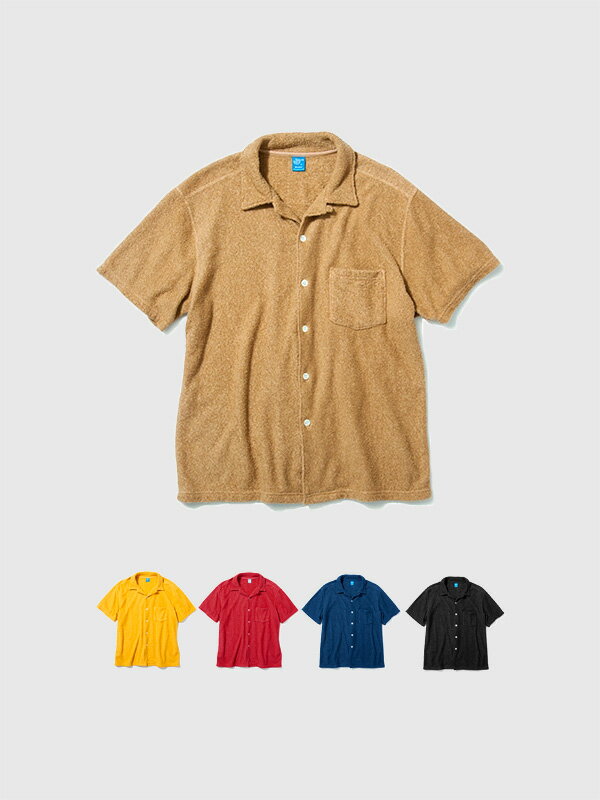 Good On グッドオン シャツ 半袖 パイル地 ダブルパイル 開襟シャツ GOST-2506 Double pile short slee..