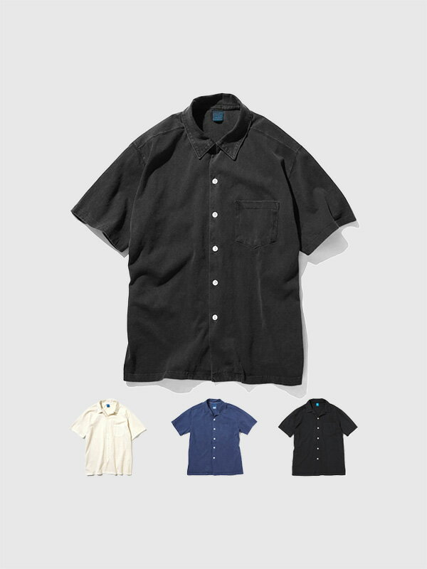 Rakuten - Good On グッドオン シャツ メンズ レディース 半袖 綿 100% おしゃれ かっこいい ショート スリーブ オープン Tシャツ 5.5oz Jersey オーバーダイ Tシャツ 素材 USAコットン 日本製 開襟シャツ 反応染め 顔料染め エイジング GOST1605