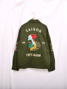 HOUSTON ヒューストン ベトジャン メンズ レディース ベトナムジャケット VIETNAM JACKET 刺繍 タイガー 虎 トラ 福 マップ 地図 大きいサイズ ゆったり おしゃれ かっこいい ブラック オフホワイト オリーブドラブ 春 夏 秋 ジャケット ライトアウター 51350 51351