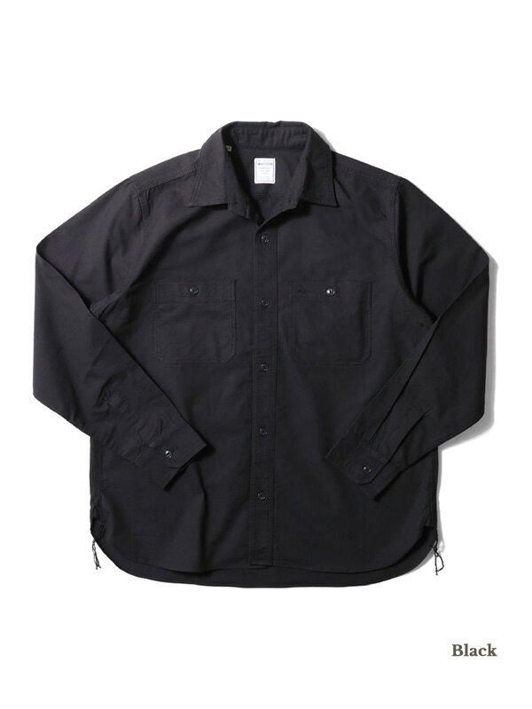 HOUSTON ヒューストン シャツ メンズ レディース シンプル おしゃれ かっこいい OXFORD L/S WORK SHIRT オックスフォード 長袖 ワークシャツ シャンブレー タイプ 生地染め 巻き3本針縫製 ネコ目ボタン 大きいサイズ カジュアル アメカジ ミリタリー カラバリ 41133