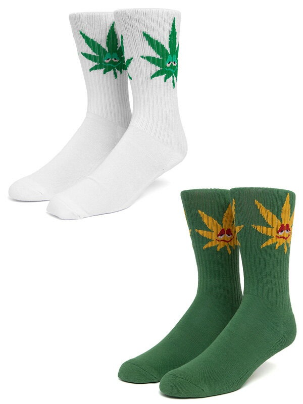 【ネコポス送料無料】HUF ハフ ソックス レディース メンズ おしゃれ かわいい ブランド 靴下 ユニセックス GREEN BUDDY SPOTLIGHT SOCKS グリーンバディ マリファナ プラントライフ柄 ヘンプ 植物 草木 スケーターソックス ストリート スケーター アウトドア SK00661