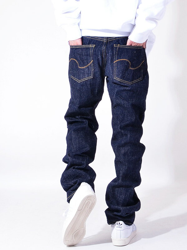 ONI DENIM 鬼デニム ジーンズ デニム パンツ メンズ 12オンス 12oz Natural Indigo Loose Weave Denim KIRAKU 鬼楽 天然藍 ルースウィーブ ストレート レギュラーフィット ライトオンス ドーナツ ボタン リベット ONI-206-KIRAKU