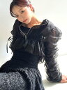 RESEXXY リゼクシー ギャザー クロップド シアー ブルゾン レディース ブルゾン 春 おしゃれ かわいい きれいめ ギャザー リボン結び ライトアウター...