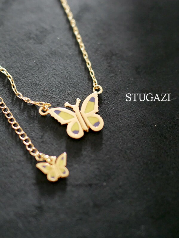 STUGAZI スガジ メンズ レディース ユニセックス シンプル ゴールド ブランド おしゃれ かわいい Butterfly NECKLACE GOLD バタフライ 蝶 チョウ インフルエンサー G-dragon Kris wu 着用ブランド 44521