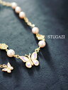 【在庫処分】STUGAZI スガジ メンズ レディース ユニセックス シンプル ゴールド ブランド おしゃれ かわいい Rose Angel Necklace バタフライ 蝶 チョウ バラ 薔薇 パール G-dragon Kris wu 着用ブランド デザインチェーン 44552